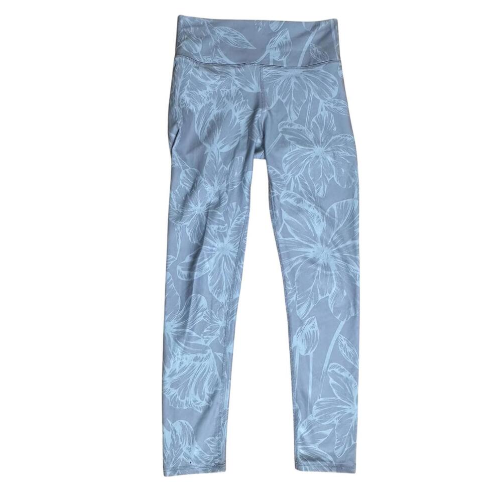 Fabletics Women's Gray Floral Patterned Leggings